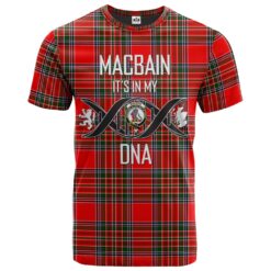 Macbain Clan DNA In Me Tartan Crest T-Shirt