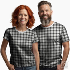 MacFarlane Black White Ancient Scottish Tartan T-shirt – Authentic Clan Apparel