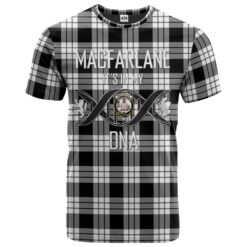 MacFarlane Black White Clan DNA In Me Tartan Crest T-Shirt