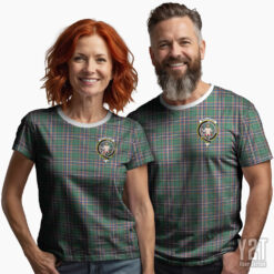 MacFarlane Hunting Ancient Scottish Tartan T-shirt with Crest – Authentic Clan Apparel