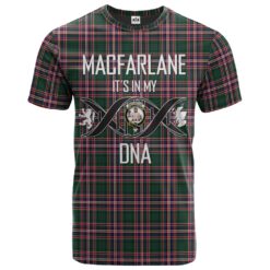 MacFarlane Hunting Modern Clan DNA In Me Tartan Crest T-Shirt