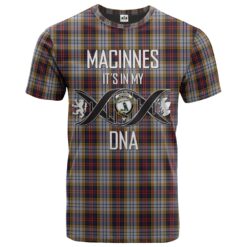 MacInnes Ancient Hunting Clan DNA In Me Tartan Crest T-Shirt
