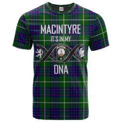 MacIntyre Hunting Modern Clan DNA In Me Tartan Crest T-Shirt