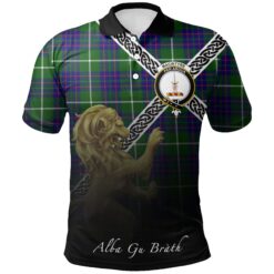 MacIntyre Hunting Modern Polo Shirts Tartan Crest Celtic Scotland Lion