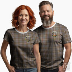 MacIntyre Hunting Weathered Scottish Tartan T-shirt with Crest – Authentic Clan Apparel