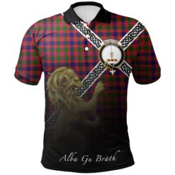 MacIntyre Modern Polo Shirts Tartan Crest Celtic Scotland Lion