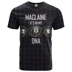 MacLaine of Lochbuie Hunting Clan DNA In Me Tartan Crest T-Shirt