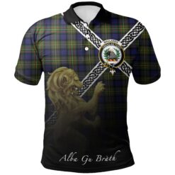 MacLaren Modern Polo Shirts Tartan Crest Celtic Scotland Lion