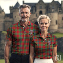 MacLean Clan Tartan Polo with Crest - Authentic Scottish Apparel