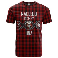MacLeod Black and Red Clan DNA In Me Tartan Crest T-Shirt