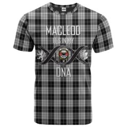 MacLeod Black and White Clan DNA In Me Tartan Crest T-Shirt