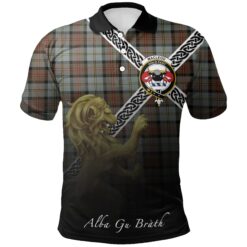MacLeod of Harris Weathered Polo Shirts Tartan Crest Celtic Scotland Lion