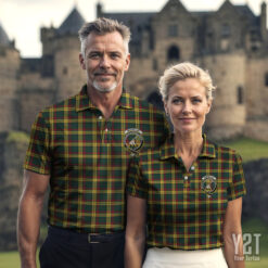 MacMillan Clan Tartan Polo with Crest - Authentic Scottish Apparel