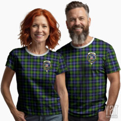 MacNeill of Barra Modern Scottish Tartan T-shirt with Crest – Authentic Clan Apparel