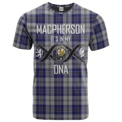 MacPherson Dress Blue Clan DNA In Me Tartan Crest T-Shirt