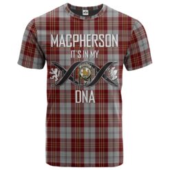 MacPherson Dress Burgundy Clan DNA In Me Tartan Crest T-Shirt