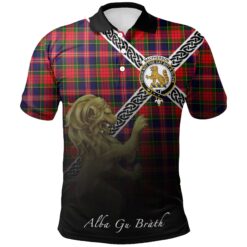 MacPherson Modern Polo Shirts Tartan Crest Celtic Scotland Lion