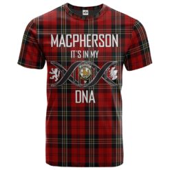 MacPherson Red Cluny Clan DNA In Me Tartan Crest T-Shirt