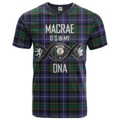 MacRae Hunting Modern Clan DNA In Me Tartan Crest T-Shirt