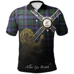 MacRae Hunting Modern Polo Shirts Tartan Crest Celtic Scotland Lion