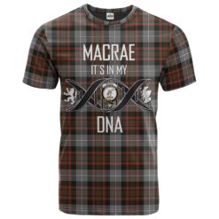 MacRae Hunting Weathered Clan DNA In Me Tartan Crest T-Shirt