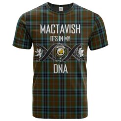 MacTavish Hunting Clan DNA In Me Tartan Crest T-Shirt