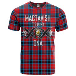 MacTavish Modern Clan DNA In Me Tartan Crest T-Shirt