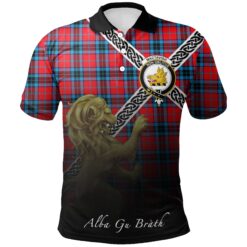 MacTavish Modern Polo Shirts Tartan Crest Celtic Scotland Lion