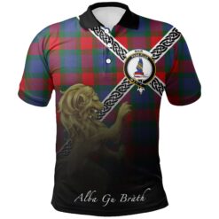Mar Polo Shirts Tartan Crest Celtic Scotland Lion