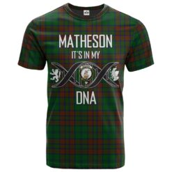 Matheson Hunting Highland Clan DNA In Me Tartan Crest T-Shirt