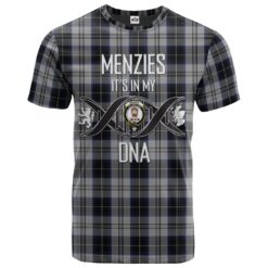 Menzies Black Dress Clan DNA In Me Tartan Crest T-Shirt