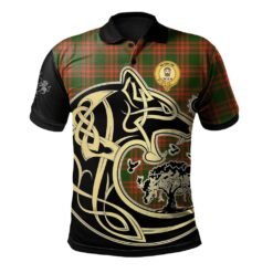Menzies Green Modern Clan Polo Shirt Viking Wolf