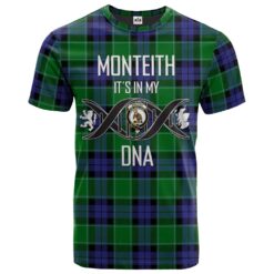 Monteith Clan DNA In Me Tartan Crest T-Shirt