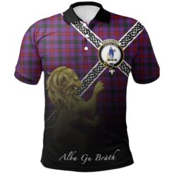 Montgomery Modern Polo Shirts Tartan Crest Celtic Scotland Lion