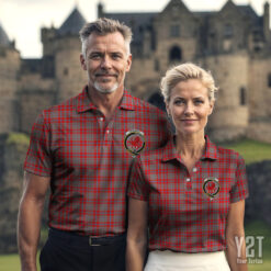 Moubray Clan Tartan Polo with Crest - Authentic Scottish Apparel