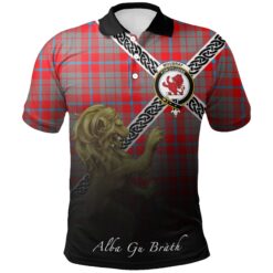 Moubray Polo Shirts Tartan Crest Celtic Scotland Lion