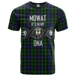 Mowat Clan DNA In Me Tartan Crest T-Shirt