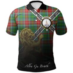 Muirhead Polo Shirts Tartan Crest Celtic Scotland Lion