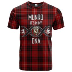 Munro Black and Red Clan DNA In Me Tartan Crest T-Shirt