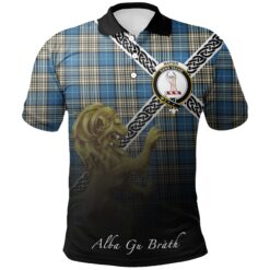 Napier Ancient Polo Shirts Tartan Crest Celtic Scotland Lion