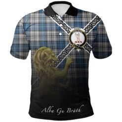 Napier Modern Polo Shirts Tartan Crest Celtic Scotland Lion
