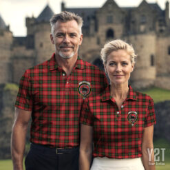 Nesbitt Clan Tartan Polo with Crest - Authentic Scottish Apparel