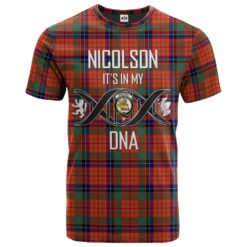 Nicolson Ancient Clan DNA In Me Tartan Crest T-Shirt