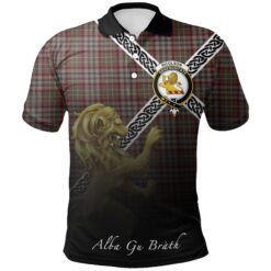 Nicolson Hunting Weathered Polo Shirts Tartan Crest Celtic Scotland Lion