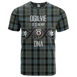 Ogilvie (Ogilvy) Hunting Clan DNA In Me Tartan Crest T-Shirt