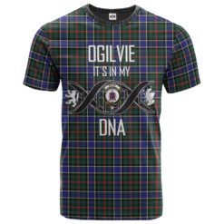 Ogilvie (Ogilvy) Hunting Modern Clan DNA In Me Tartan Crest T-Shirt