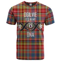 Ogilvie (Ogilvy) of Airlie Ancient Clan DNA In Me Tartan Crest T-Shirt