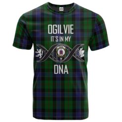 Ogilvie (Ogilvy) of Inverarity Clan DNA In Me Tartan Crest T-Shirt