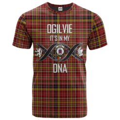 Ogilvie (Ogilvy) of Strathallan Clan DNA In Me Tartan Crest T-Shirt