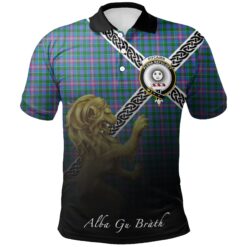 Pitcairn Hunting Polo Shirts Tartan Crest Celtic Scotland Lion